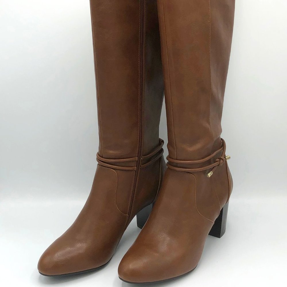 Alfani Gillian Women Knee-High Boots, Cognac